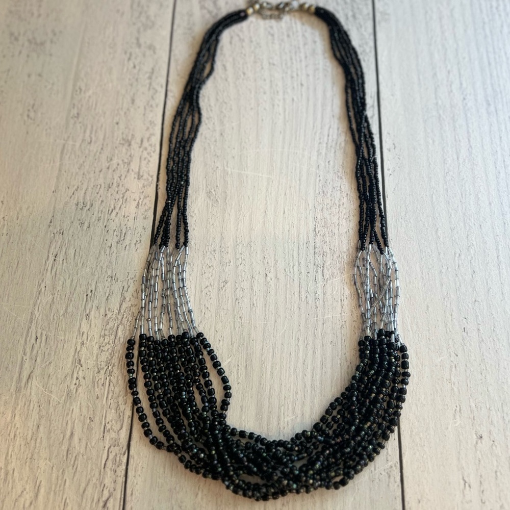 Black and Silver Beaded Necklace